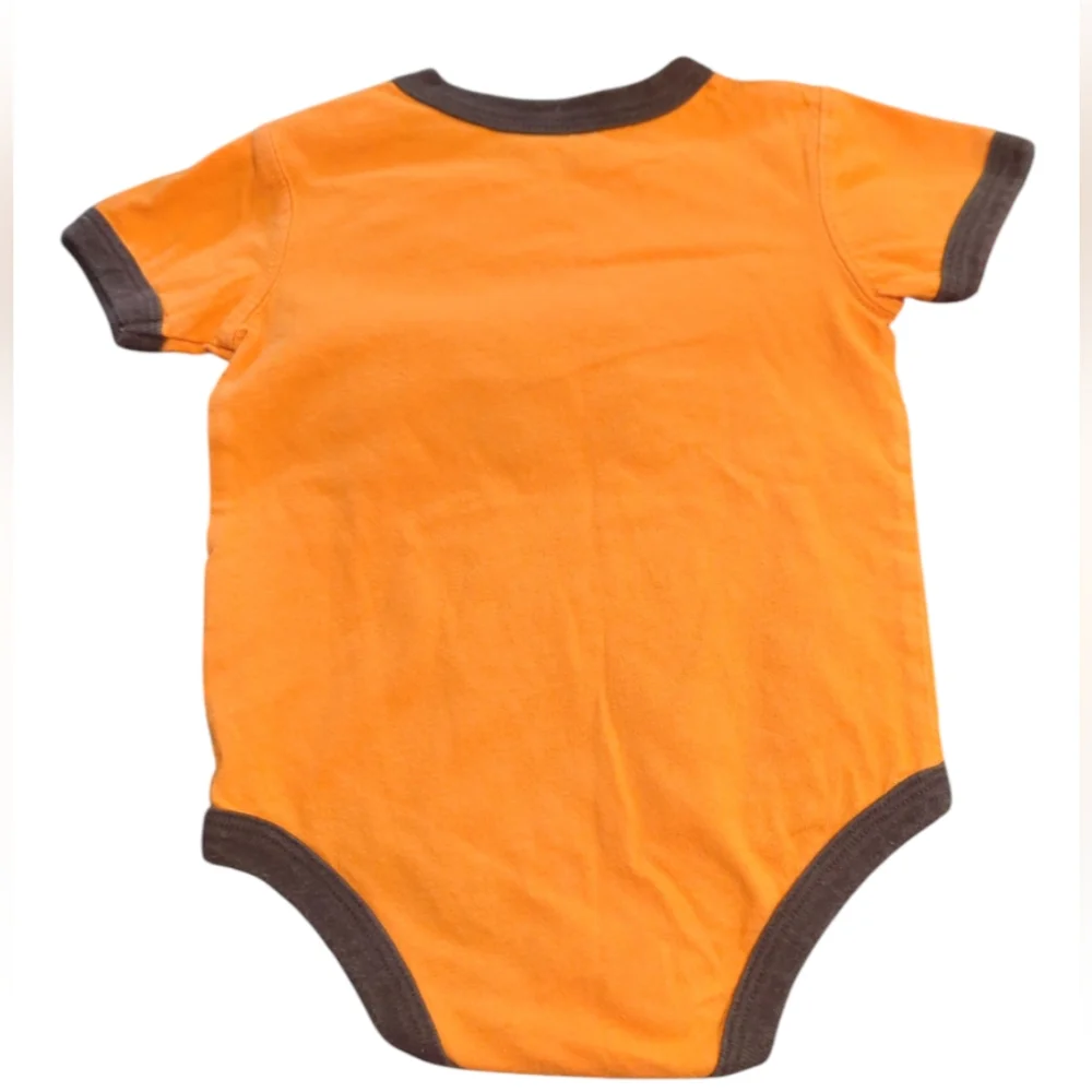 Carter's Beach Bums Orange Baby Onesie Size 6 Months.